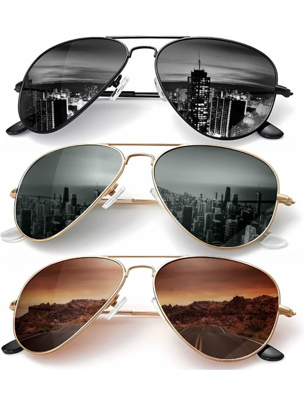 Classic Polarized Aviator Sunglasses for Men & Women - UV Protection, Driving